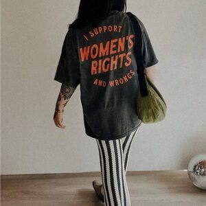 Dark grey Graphic T-Shirt with Orange Text